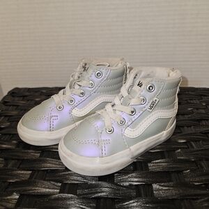 Vans Kids High-Top Sneakers - Shimmering Silver Infants Sz 4